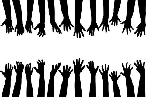 Black hands silhouettes Stock Illustration