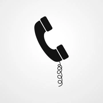 Black handset icon. Vector illustration. Stock Illustration
