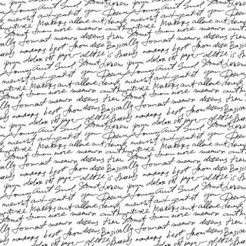 Black handwritten text on white vector repetition background. Poetry type イラスト素材