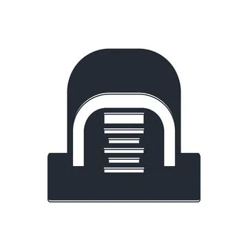 Black Hangar with servers icon isolated on white background. Server, Data, .. Illustrazione stock