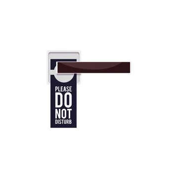Black hanger on door handle with text Do not disturb a vector illustration Illustrazione stock