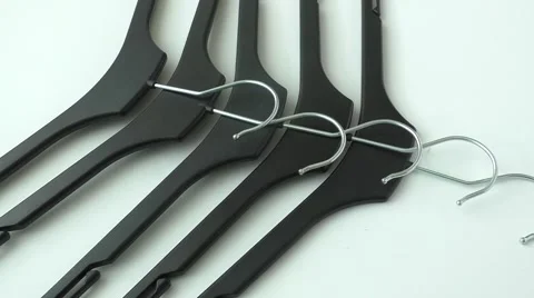 Black hangers for clothes Stock Footage 49901394