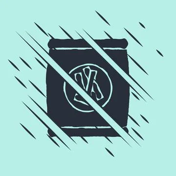 Black Hard bread chucks crackers icon isolated on green background. Glitch style 스톡 일러스트