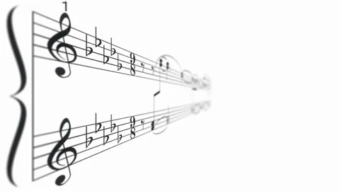 Black harmony music note composition with melody on a white background Stock Footage 125221377