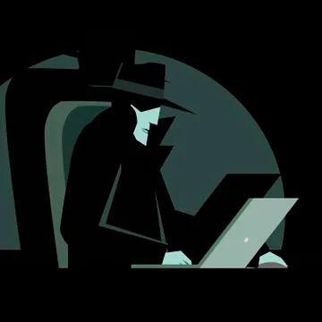 Black hat hacker Stock Illustration