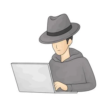 Black hat hacker illustration Stock-Illustration