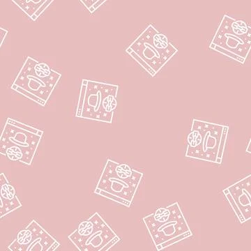 Black hat link line seamless pattern Illustrazione stock