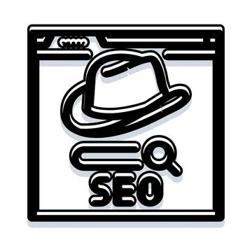 Black hat search engine optimization website concept Illustrazione stock