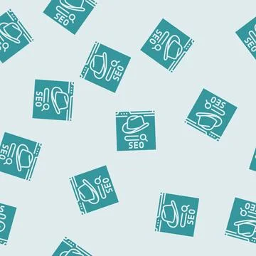 Black hat seo glyph seamless pattern Illustrazione stock