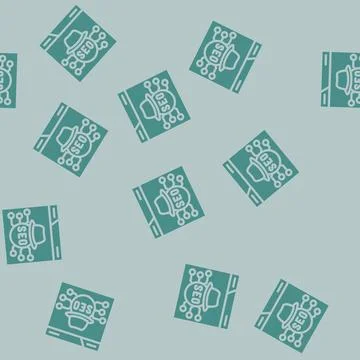 Black hat seo glyph vector seamless pattern Illustrazione stock