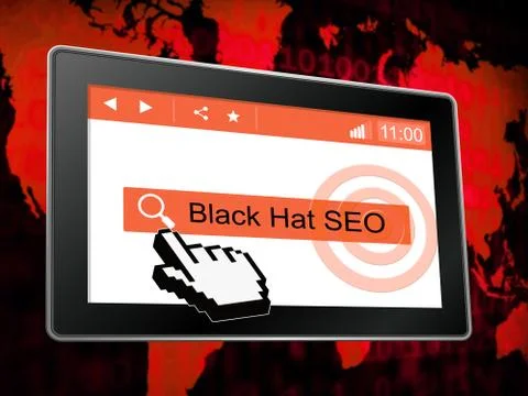 Black Hat Seo Website Optimization 3d Illustration Illustrazione stock