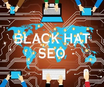 Black Hat Seo Website Optimization 2d Illustration Illustrazione stock