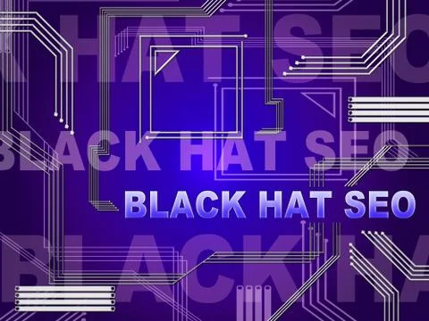 Black Hat Seo Website Optimization 2d Illustration Stock Illustration