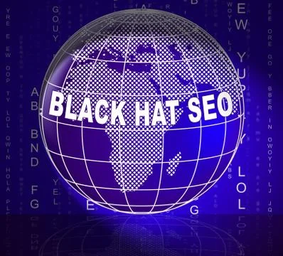 Black Hat Seo Website Optimization 3d Illustration 스톡 일러스트