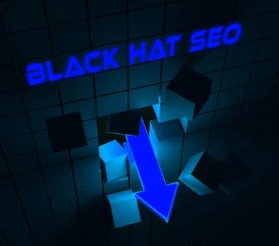 Black Hat Seo Website Optimization 3d Rendering 스톡 일러스트