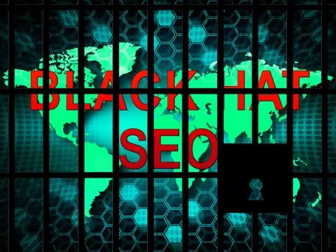 Black Hat Seo Website Optimization 2d Illustration Stock Illustration