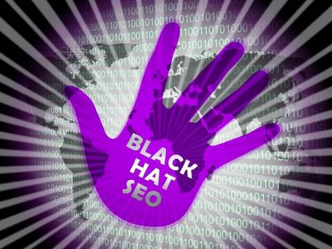 Black Hat Seo Website Optimization 2d Illustration Stock Illustration