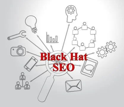 Black Hat Seo Website Optimization 2d Illustration イラスト素材