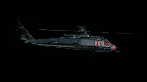Black Hawk Flying Right Side Video stock 11629570