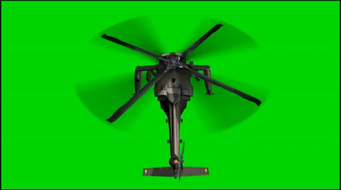 Black Hawk Helicopter fly - green screen footage 動画素材 33636160