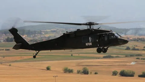 Black hawk hovering (HD)c Stock Footage 11435458