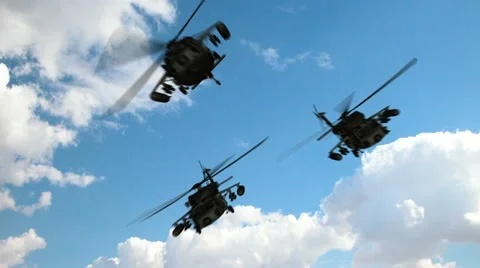 Black Hawk UH-60 Fly By with alpha mask Stock Footage 12229865