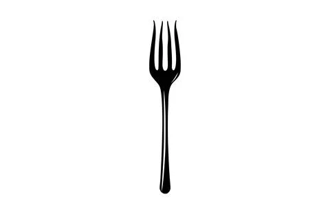 Black hay fork icon isolated on white background. Beautiful Hay fork icon. Stock Illustration