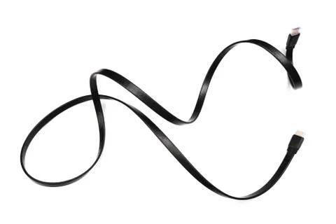 Black HDMI power cable socket isolated on white background -  Image Stock Photos