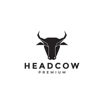 Black head cow polygon simple logo design vector graphic symbol icon illust.. Stock Illustration