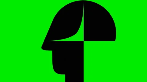 Black head integrated from 4 pieces Stock Footage 149324495