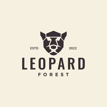 Black head leopard hipster logo design vector graphic symbol icon illustrat.. Stock Illustration