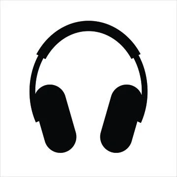 Black Headphone Headset Solid Color Icon Stock-Illustration
