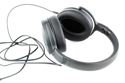 Black headphone Stock Photos