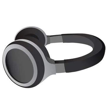 Black headphones, bluetooth Stock Illustration
