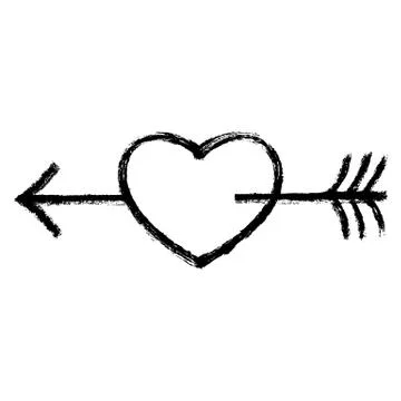 Black Heart with Arrow 스톡 일러스트