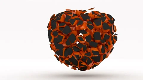 Black heart exploder on black super slow motion shot 1000fps 4k Stock Footage 154100468