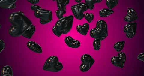 Black Heart falling slow motion Stock Footage 126738821