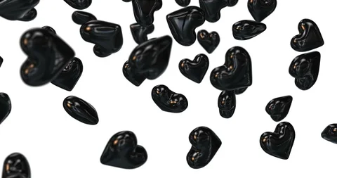 Black Heart falling slow motion Stock Footage 126738843