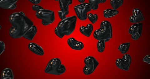 Black Heart falling slow motion Stock Footage 126738882