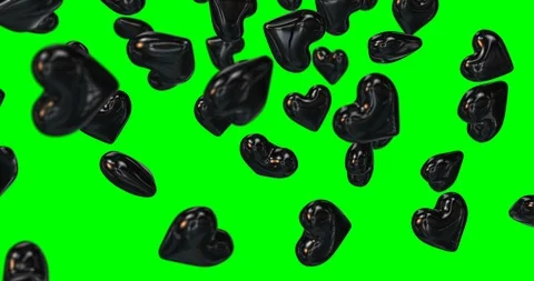 Black Heart falling slow motion Stock Footage 126738933