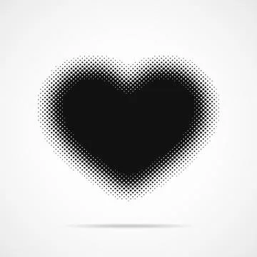 Black heart halftone. Vector illustration Stock Illustration