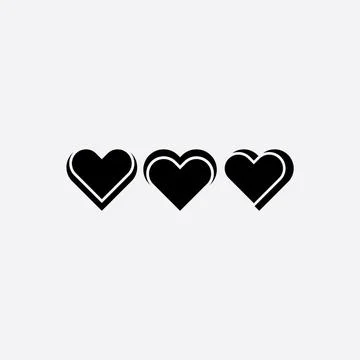 Black heart icons vector design element Stock Illustration