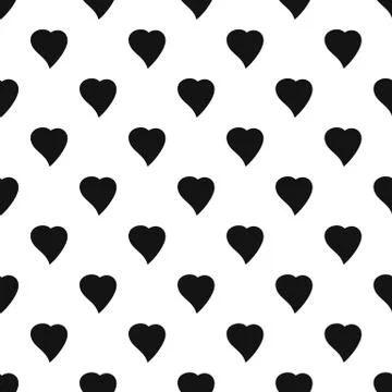 Black Heart pattern seamless vector イラスト素材