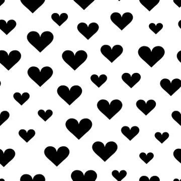Black heart pattern on white background Stock Illustration