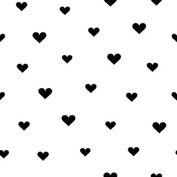 Black heart pattern on white background Stock Illustration