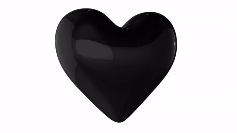 Black heart rotating Stock Footage 84768233