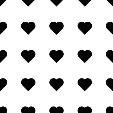 Black heart seamless pattern Stock Illustration