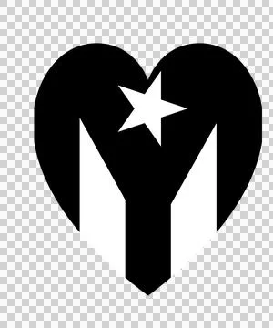 Black Heart Shape Containing A Star And Vertical Stock Illustration