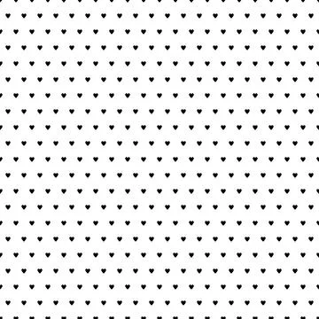 Black heart shape seamless pattern vector illustration. Illustrazione stock