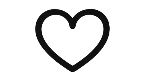 Black heart shape on white background video frame, simple animation Stock Footage 328531908